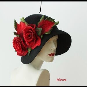 Handmade Felt Cloche Hat